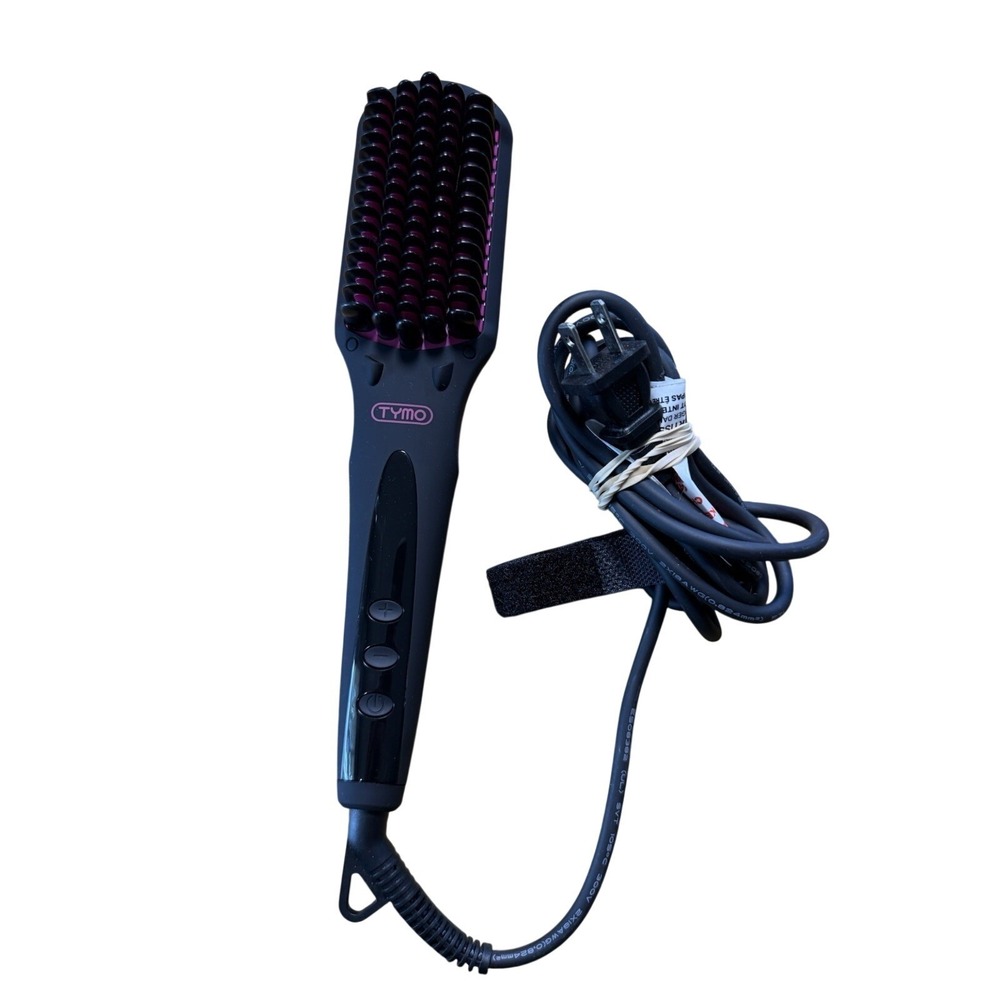 TYMO Ring Hair Straightening Brush HC101 Black Pink Ionic Ceramic Straightener